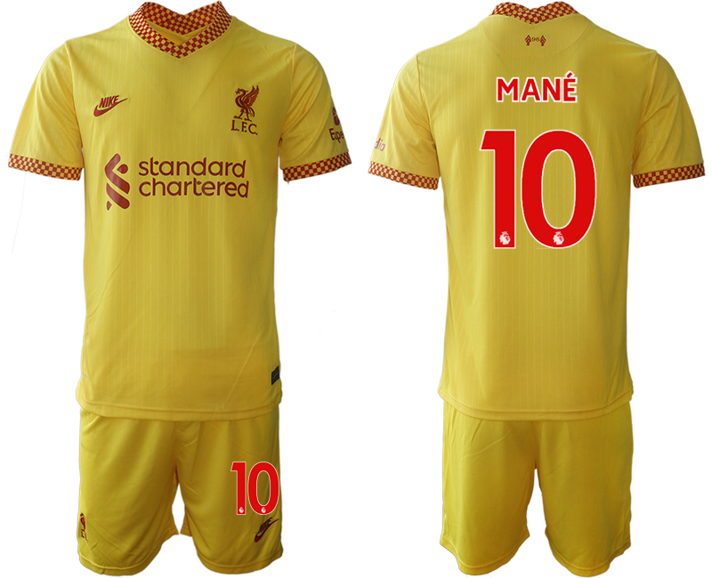 Men 2021-2022 Club Liverpool Second away yellow #10 Soccer Jersey->liverpool jersey->Soccer Club Jersey